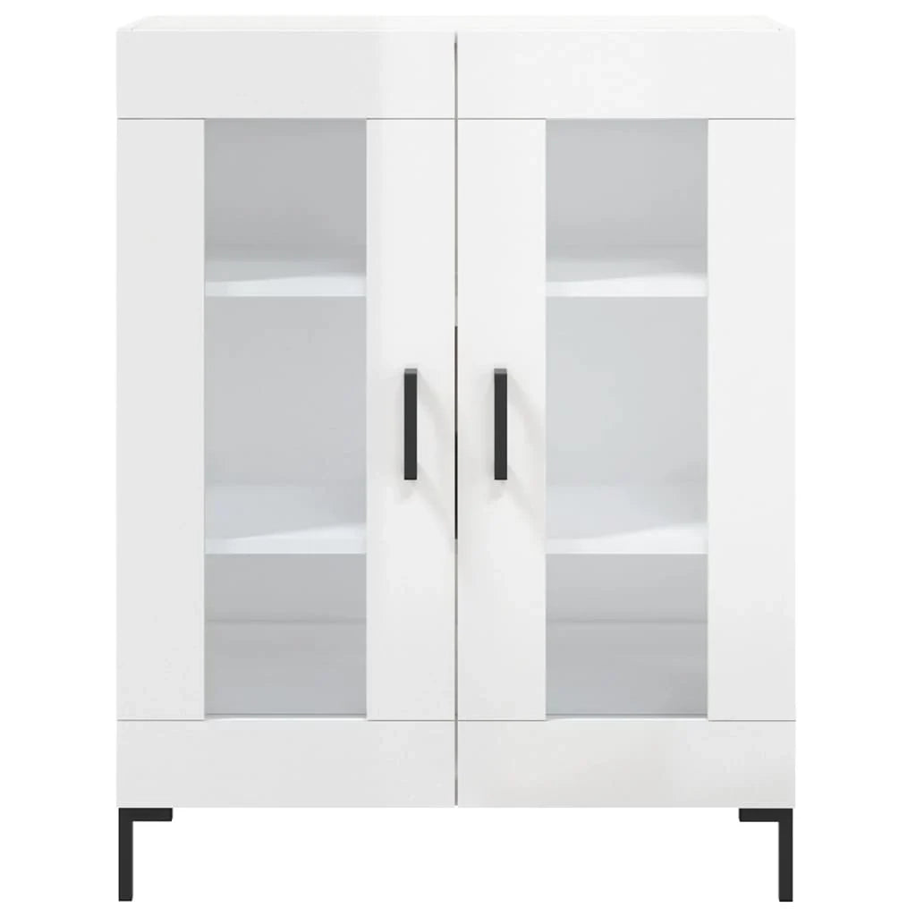 Buffet credenza cassettiera mobiletto mobile contenitore organizer per cucina soggiorno finitura lucida 69,5 x 34 x 90 cm legno ingegnerizzato bianco 02_0030738
