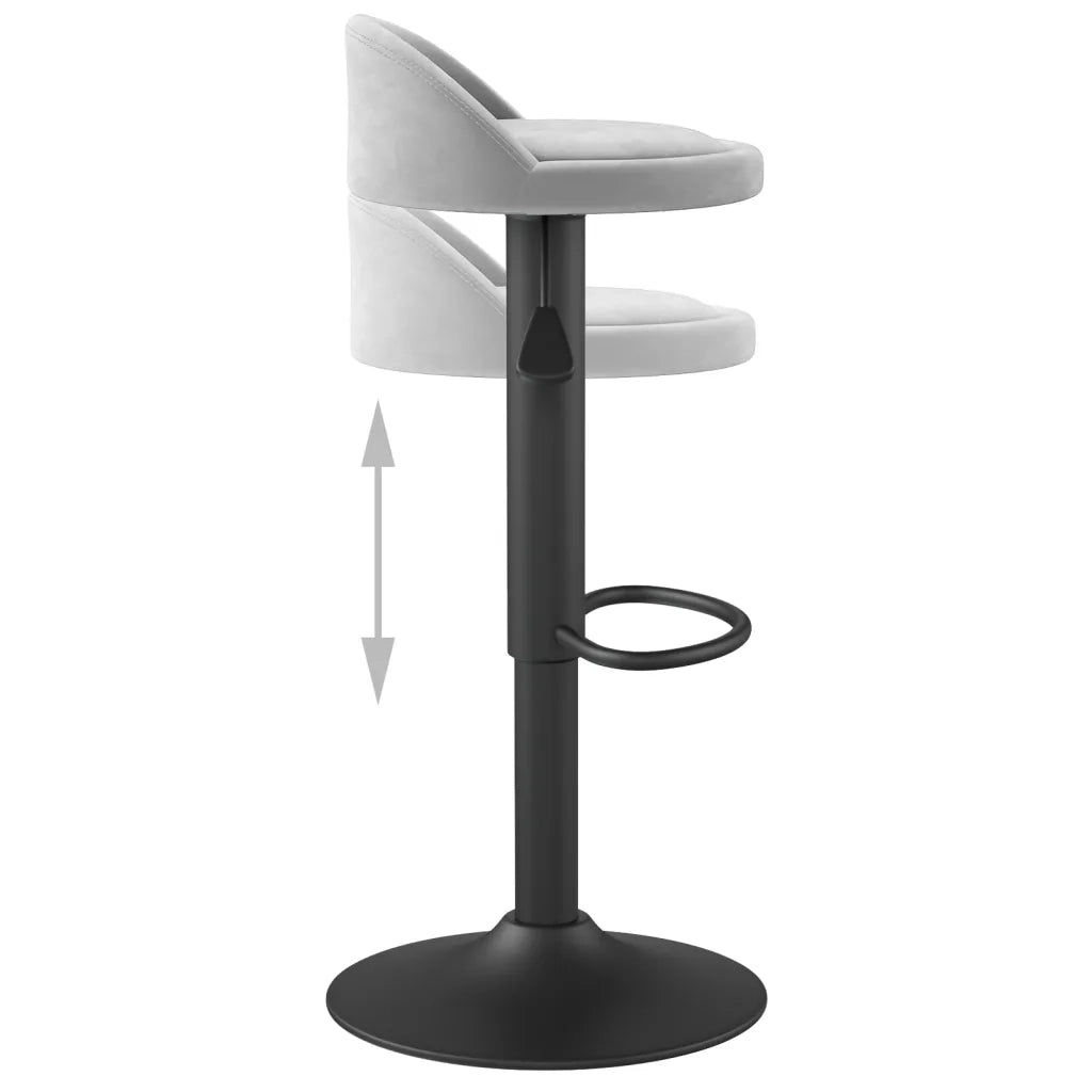 Sgabello da Bar Grigio Chiaro in Velluto cod mxl 57295