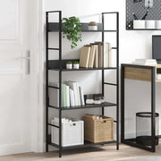 Scaffale Libri 4 Ripiani Nero 60x27,6x124,5cm Legno Multistrato 288222