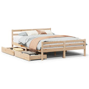 Letto matrimoniale | Letto per adulti | Letto senza Materasso 135x190 cm in Legno Massello di Pino