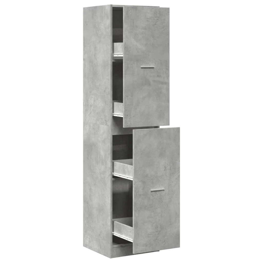 Mobiletto moderno per farmacia grande capacità di stoccaggio 40 x 40,5 x 174,5 cm legno ingegnerizzato grigio cemento 02_0055670