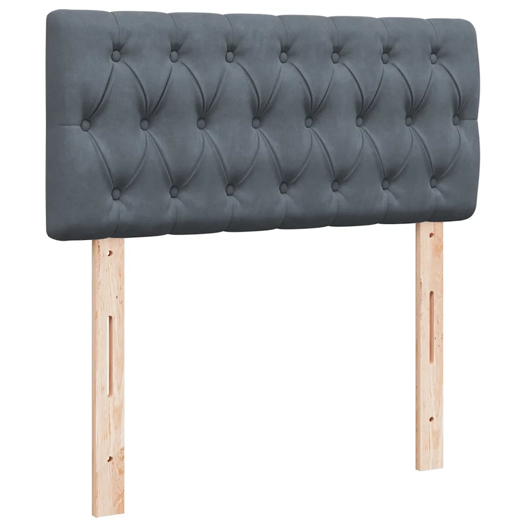 Giroletto a Molle con Materasso Grigio Scuro 80x200 cm Velluto