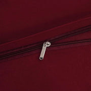 Set di lenzuola in cotone con chiusura a righello, grigio, rosso rubino, 135 x 200 cm