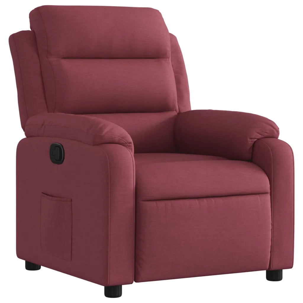 Poltrona Reclinabile in Tessuto Rosso Vino 373465