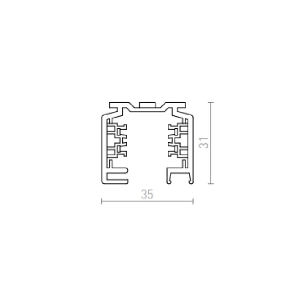 EUTRAC 1m binario trifase Bianco 230V