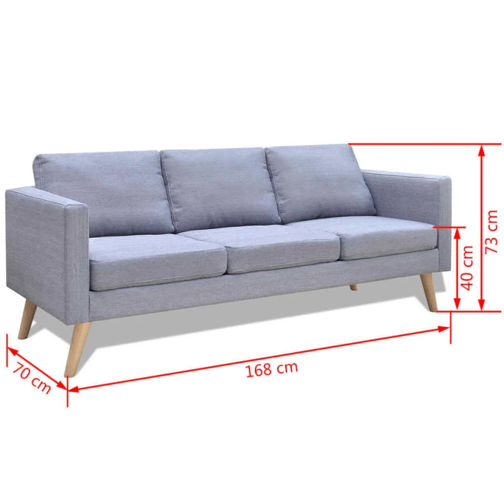 Set di divani a 2 posti per soggiorno/salotto/arredamento della casa e set di divani a 3 posti in tessuto grigio chiaro 02_0020260