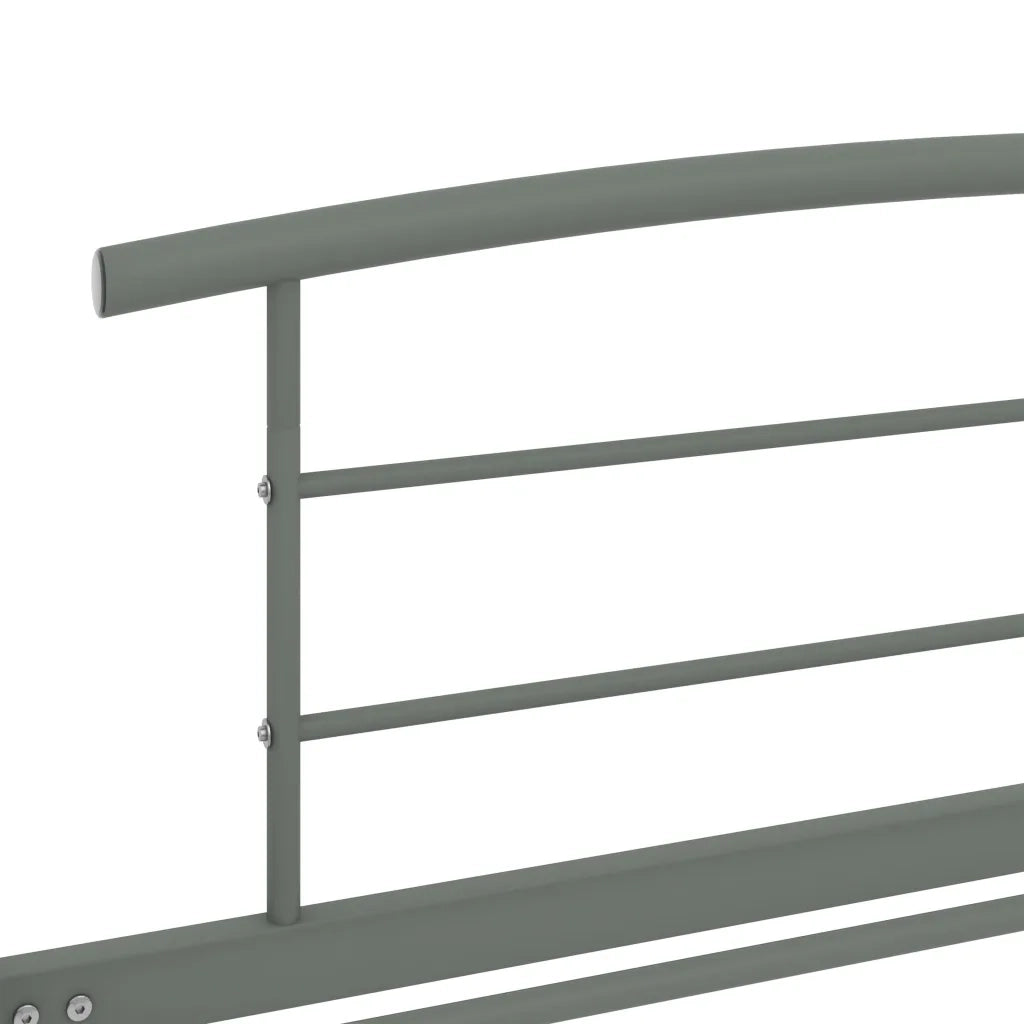 Letto singolo | Letto per adulti | Giroletto Grigio in Metallo 90x200 cm