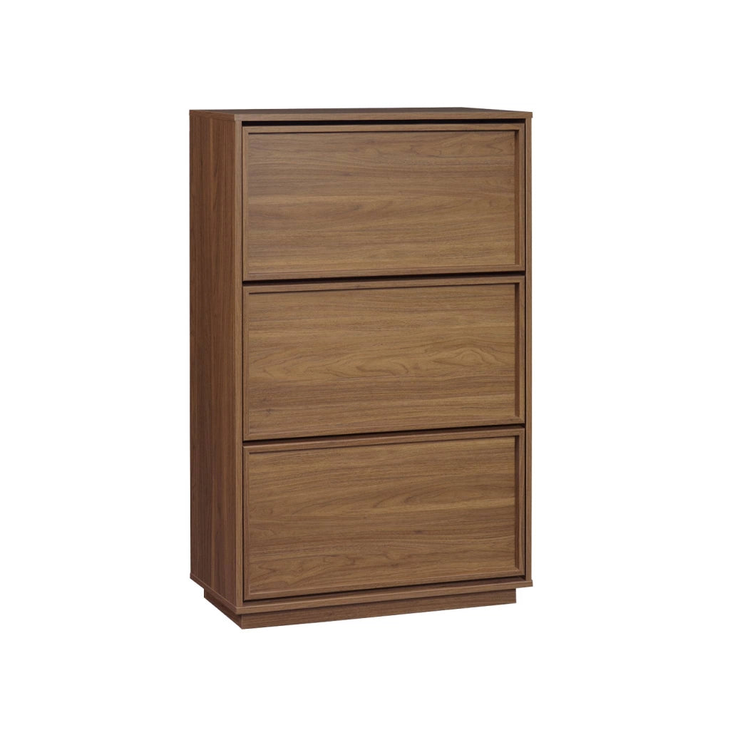 Scarpiera in legno, 3 ante, noce