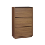 Scarpiera in legno, 3 ante, noce
