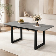 Tavolo da pranzo allungabile in MDF e metallo; stile industriale; grigio e nero