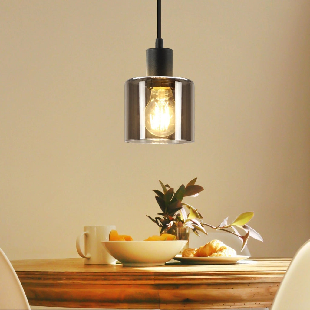 Lampada a sospensione ZMH ferro nero diametro 11 cm E27 max 40W stile industriale retr¨°