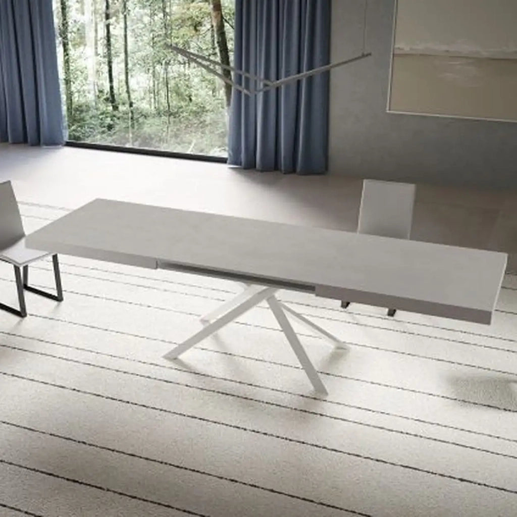 Tavolo allungabile 200/460x90 cm Niket cashmere gambe bianche