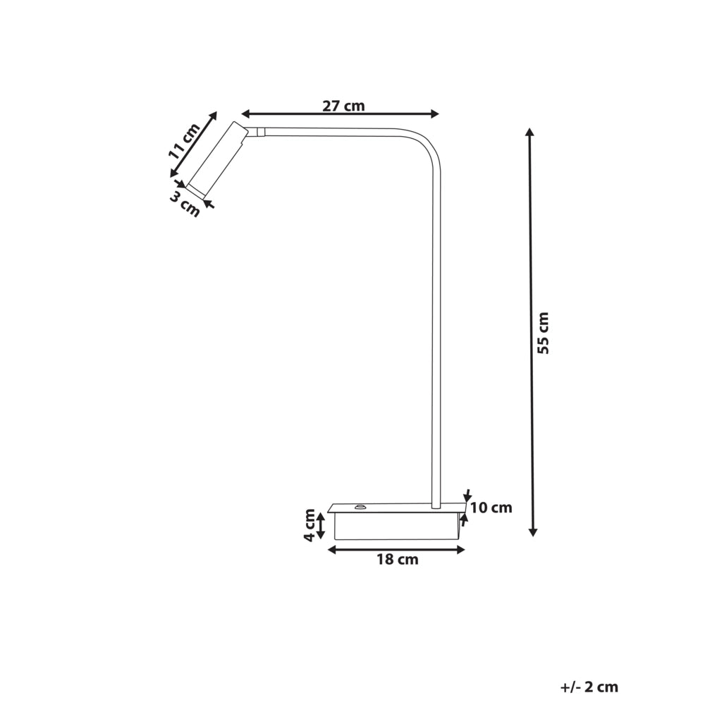 Lampada da tavolo nero LED intensità variabile braccio regolabile stile moderno cameretta ufficio