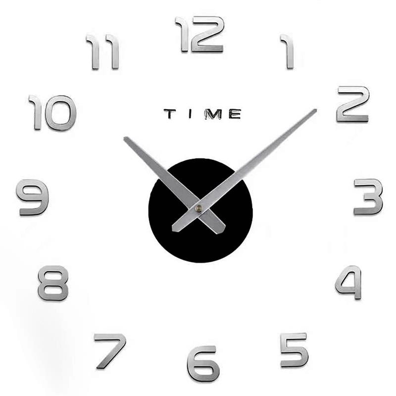 OROLOGIO ADESIVO DA PARETE EFFETTO SPECCHIO NUMERI DI 6CM DIAMETRO 50CM
