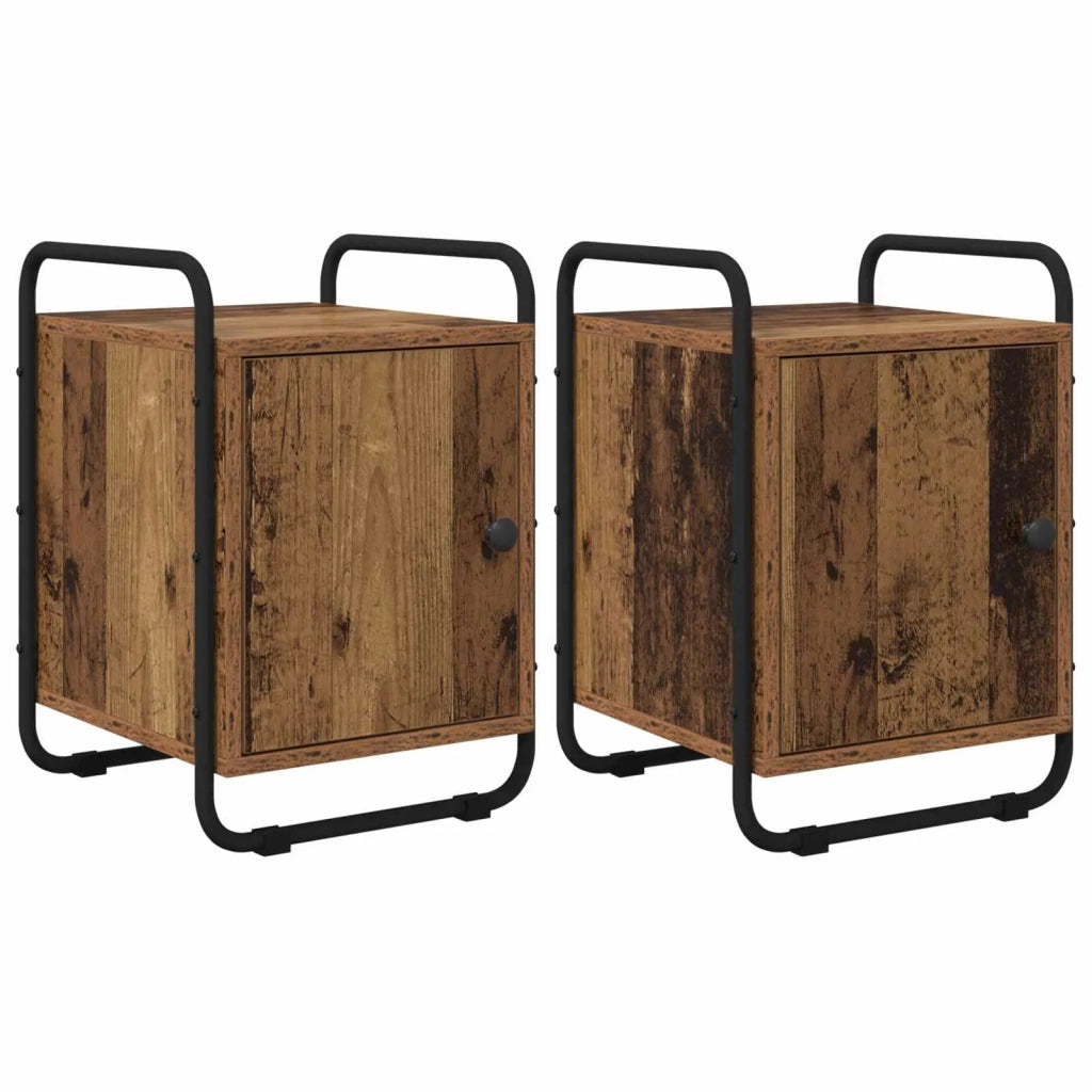 Armadio da Notte 2 pz Legno antico Legno ingegnerizzato 8007608