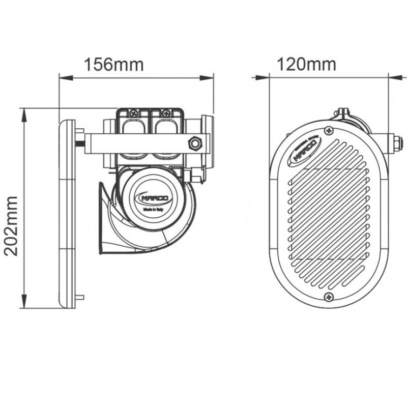 TROMBA INCASSO BIANCA 12V.
