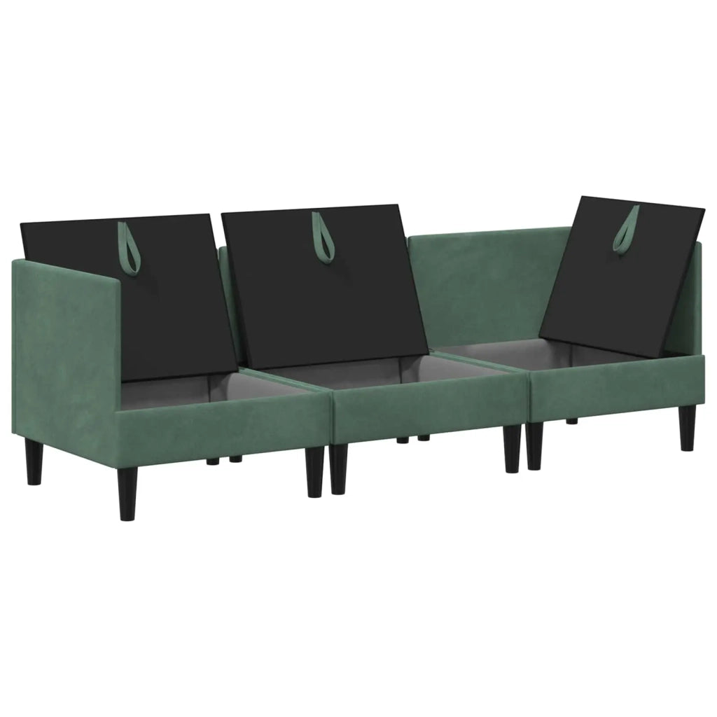 Set di mobili per il soggiorno 3 pcs Verde Mare Velluto