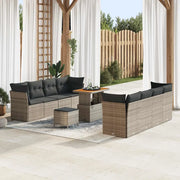 Set Divano da Giardino con cuscino 11 pcs Grigio
