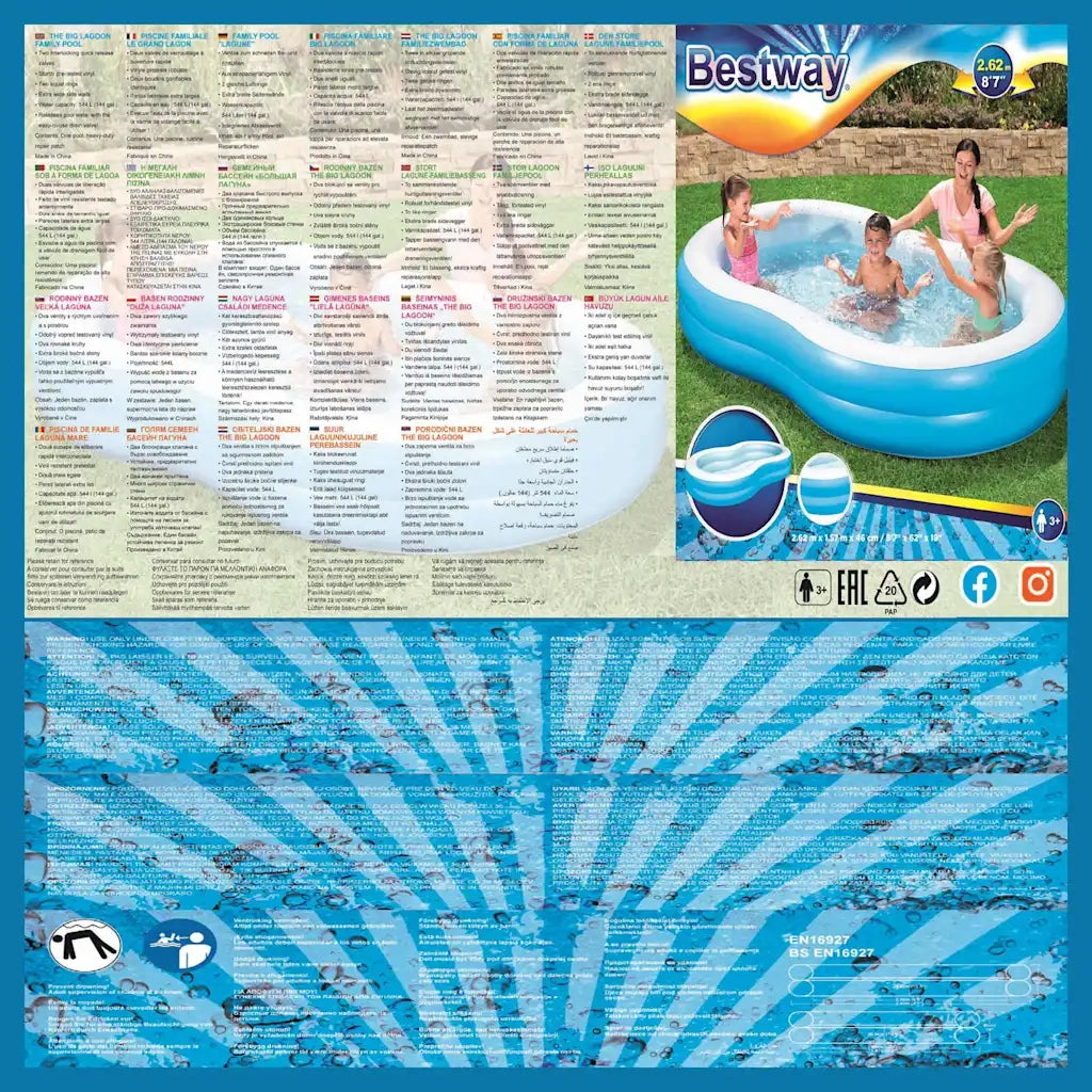 Bestway Piscina Famiglie Big Lagoon 262x157x46 cm 92906