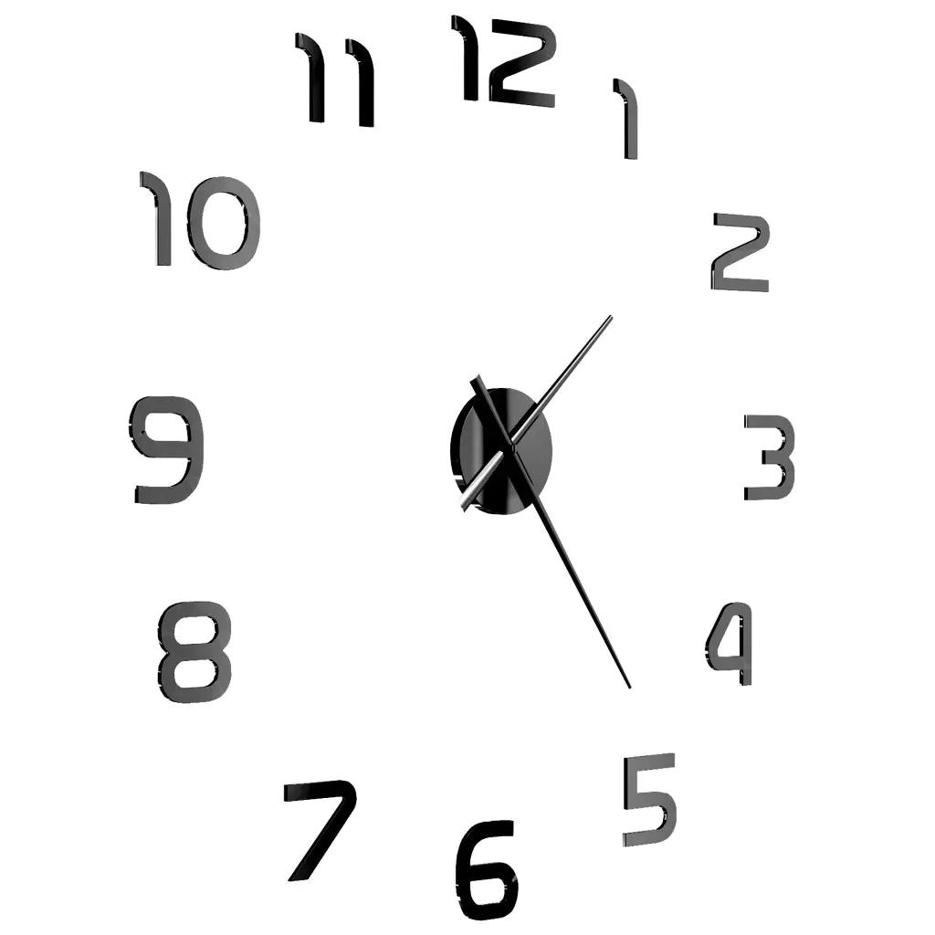 Orologio da Parete 3D in Stile Moderno 100cm XXL Nero 50639