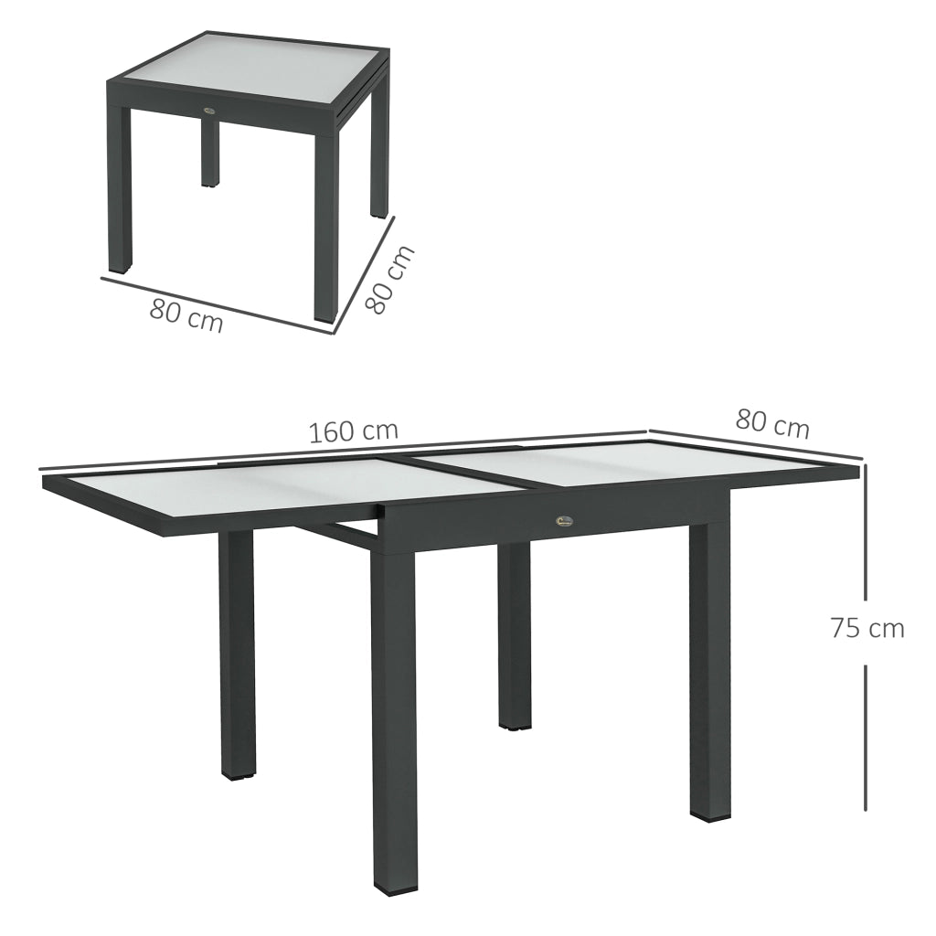 Tavolo da pranzo esterno allungabile ¨C zephmum ¨C 160x80x75 cm nero