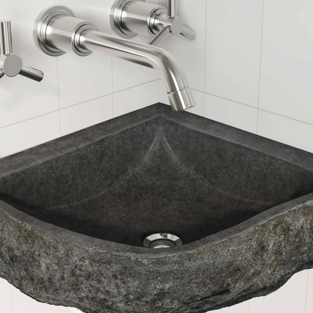 Lavabo ad angolo sospeso-Lavandino-Lavello Grigio (30-37) x (30-37) x 12 cm