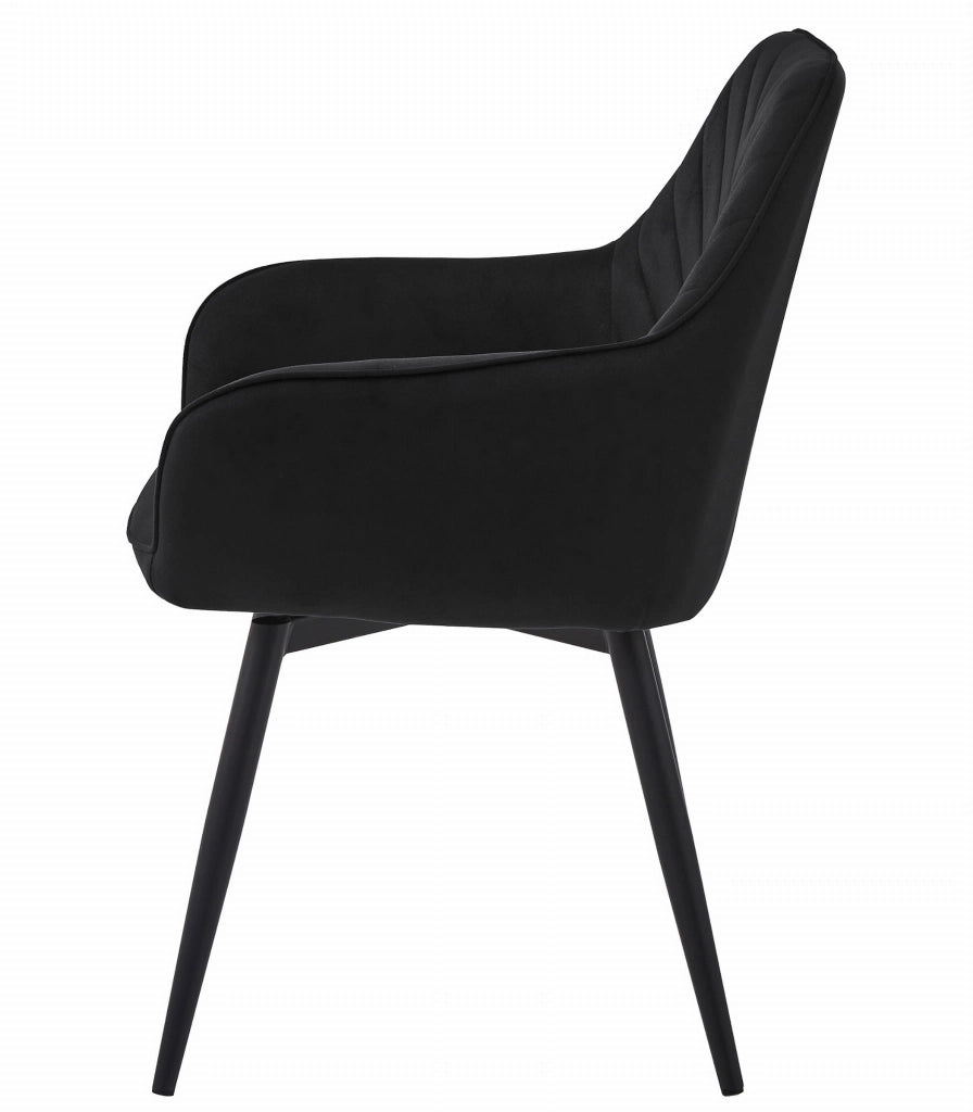 Sedia girevole in velluto VALORA NANA360 - Nero x 2