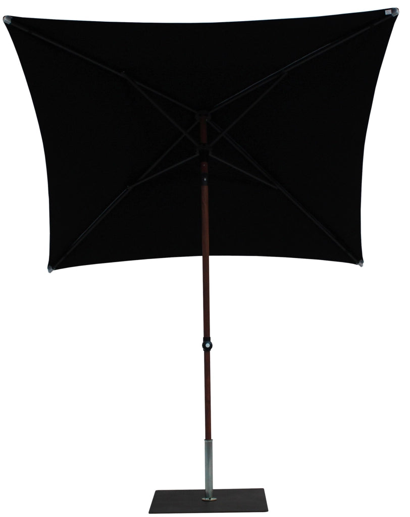 Ombrellone da Giardino 2x2 m Palo Ø38 mm in Alluminio Effetto Legno Tessuto Olefin Trend Wood Nero