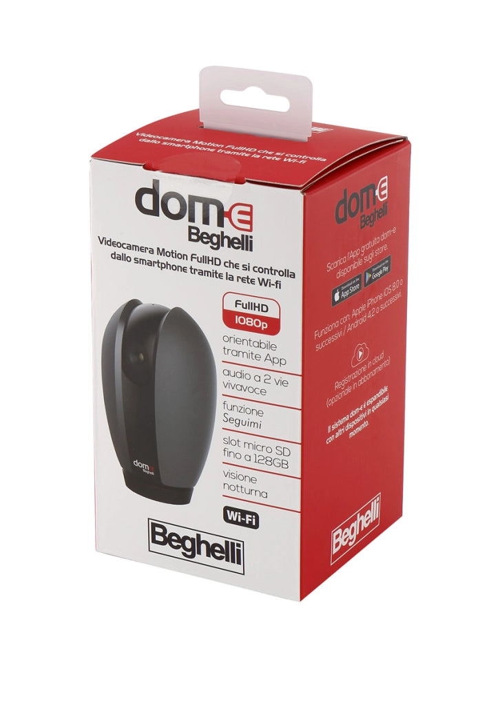 Smart Camera Motion Beghelli Videocamera Orientabile da App Wi-Fi con Rotazione