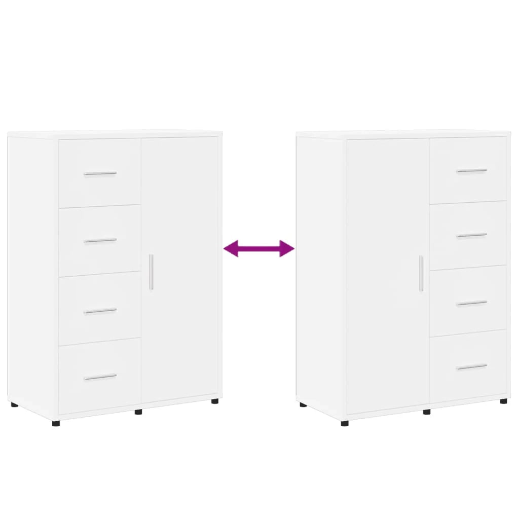 Buffet credenza cassettiera mobiletto mobile contenitore organizer per cucina soggiorno salotto 60 x 31 x 84 cm legno ingegnerizzato bianco 02_0030344
