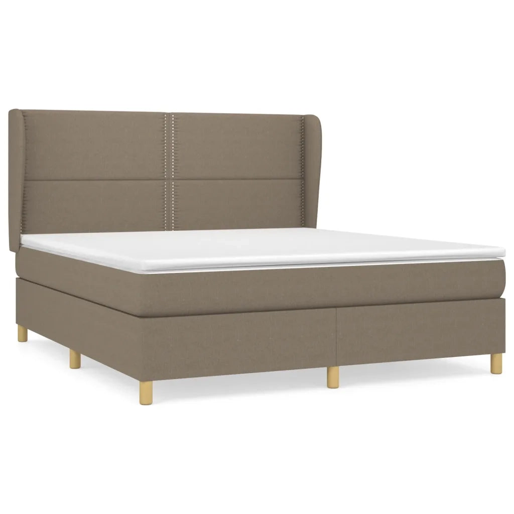 Giroletto a Molle con Materasso Tortora 180x200 cm in Tessuto 3128465