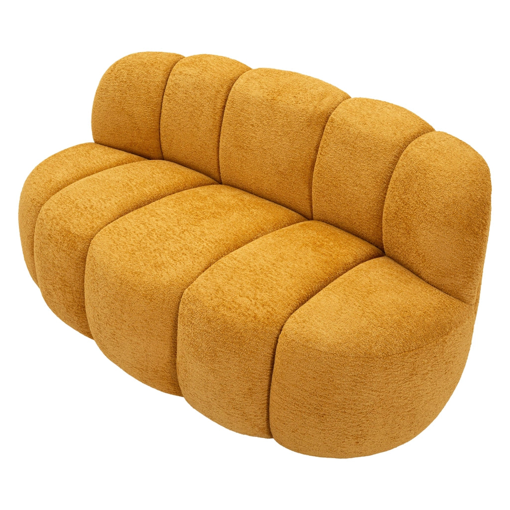Alchi, Divano Fisso 2 Posti Posti a Sedere 2, 82x58x147h cm Giallo Senape