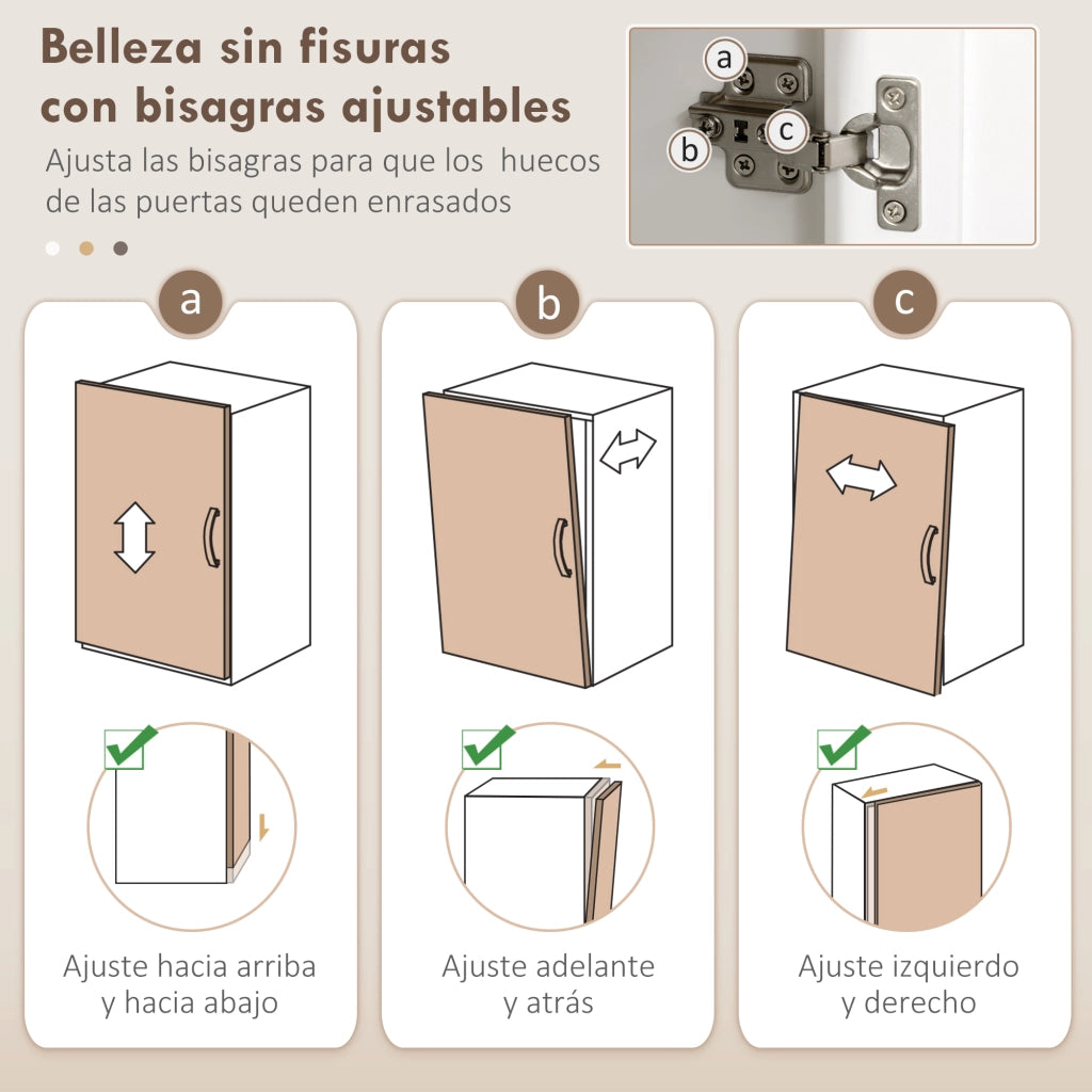Armadio Cucina con 5 Porte e Ripiani Aggiustabili ¨C zephmum ¨C 100x40x180 Bianco