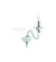 APPLIQUE GALA 1 LUCI ATTACCO E14 BIANCO E CROMO H.29CM
