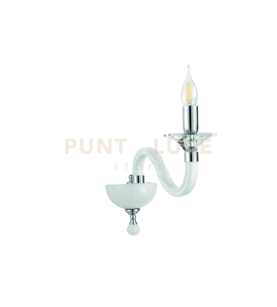 APPLIQUE GALA 1 LUCI ATTACCO E14 BIANCO E CROMO H.29CM