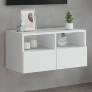 Mobile TV a Parete-Mobile TV a Muro Bianco 60x30x30 cm in Legno Multistrato