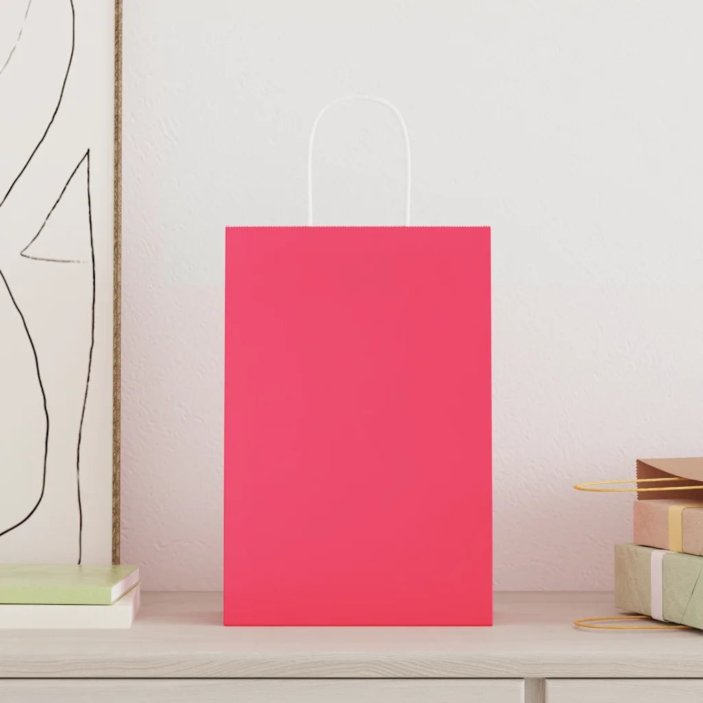 vidaXL Sacchetti di Carta 50 pz con Manici Rosa 21x11x31 cm