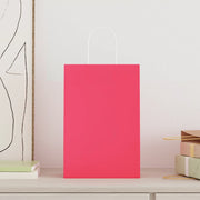 vidaXL Sacchetti di Carta 50 pz con Manici Rosa 21x11x31 cm