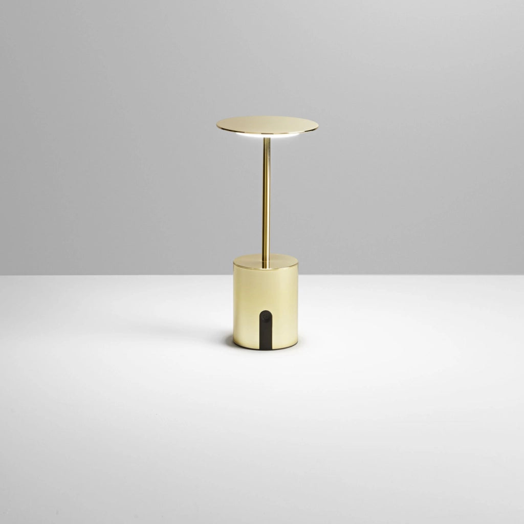 LAMPADA DA TAVOLO RICARICABILE LED LIBERTY ORO 2W 300LM 3000K DIMMERABILE IP44 10X22CM