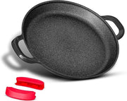 Padella per paella 40 cm - antiaderente - adatta per induzione - Nero