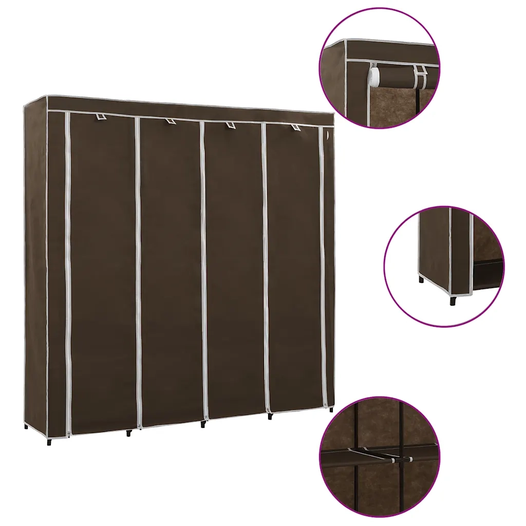 Guardaroba con 4 Scomparti Marrone 175x45x170 cm cod mxl 66123