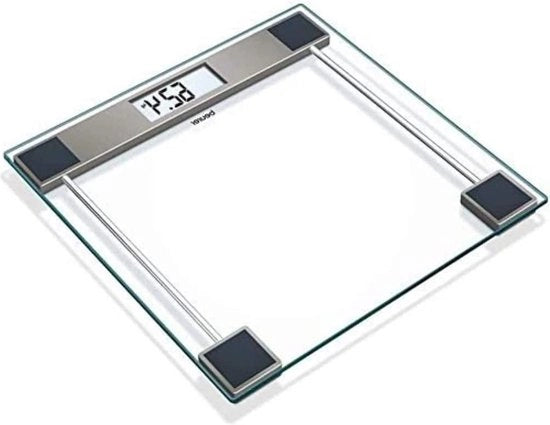 Pesa digitale trasparente con display LCD - 150 kg di capacità di carico - scala di peso per persone
