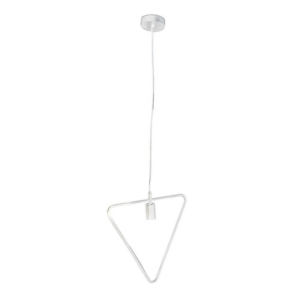 Trade Shop - Lampadario A Sospensione Pendente Triangolo Lampada Plafoniera E27 B35-a Bianco -