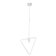 Trade Shop - Lampadario A Sospensione Pendente Triangolo Lampada Plafoniera E27 B35-a Bianco -