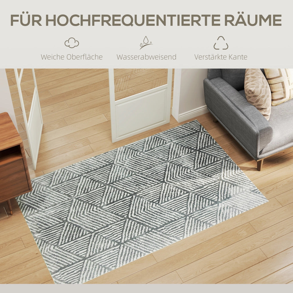 Tappeto soggiorno moderno lavabile ¨C zephmum ¨C 150x80 cm grigio scuro