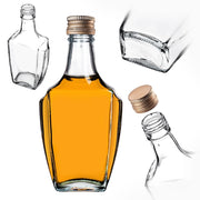 KADAX Bottiglia in Vetro per Tintura 250ml Con Tappo Oro 10pz.