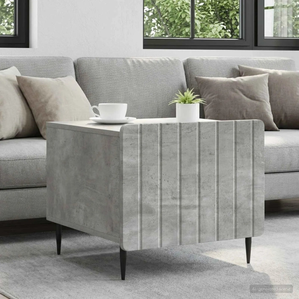 Tavolino da salotto con cassetto Grigio Cemento 49 x 50 x 42 cm 894508