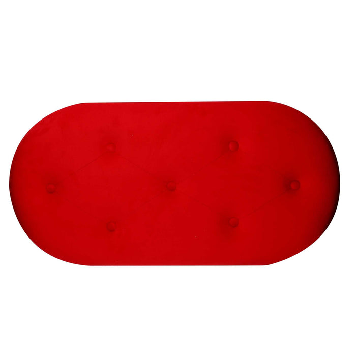 Pouf Contenitore 82x42xh41 cm in Tessuto Velluto Rosso