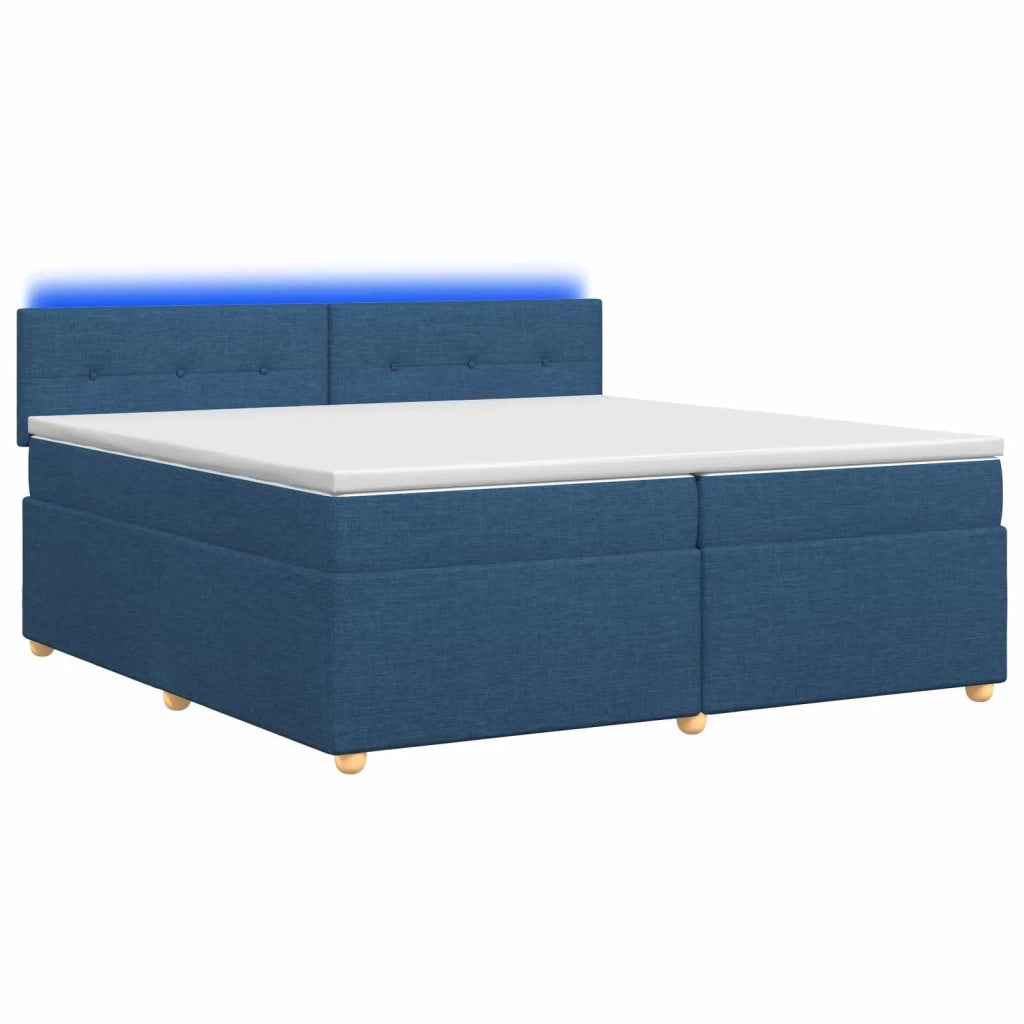 Letto box spring con materasso Blu 200 x 200 cm Tessuto 3452505