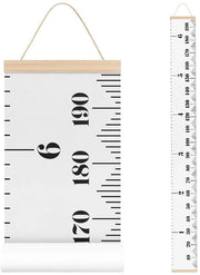 Misuratore di crescita per bambini - Tavolo di misurazione a scomparsa - Misuratore di crescita in legno - Barra di misurazione in tela - Decorazione per la camera dei bambini - 200 x 20 cm